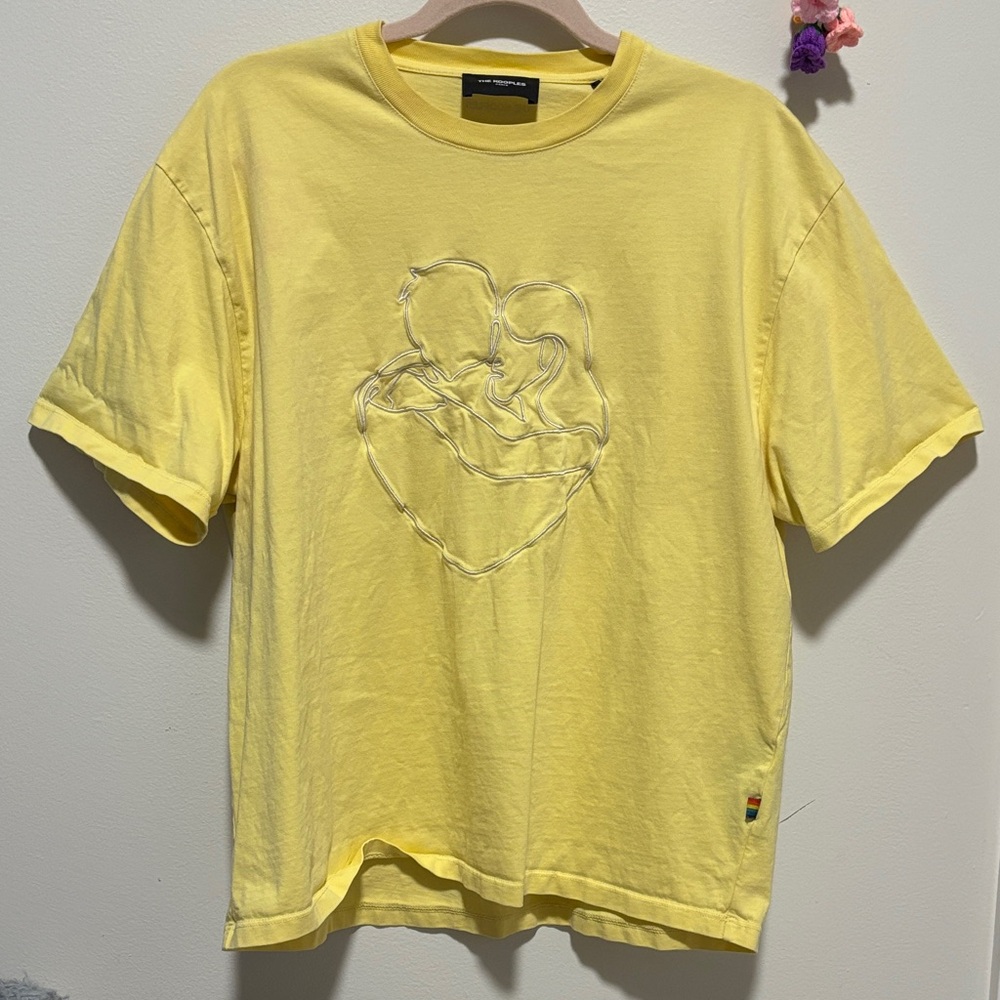 The Kooples Embroidered Lovers / Pride Tee in Yellow